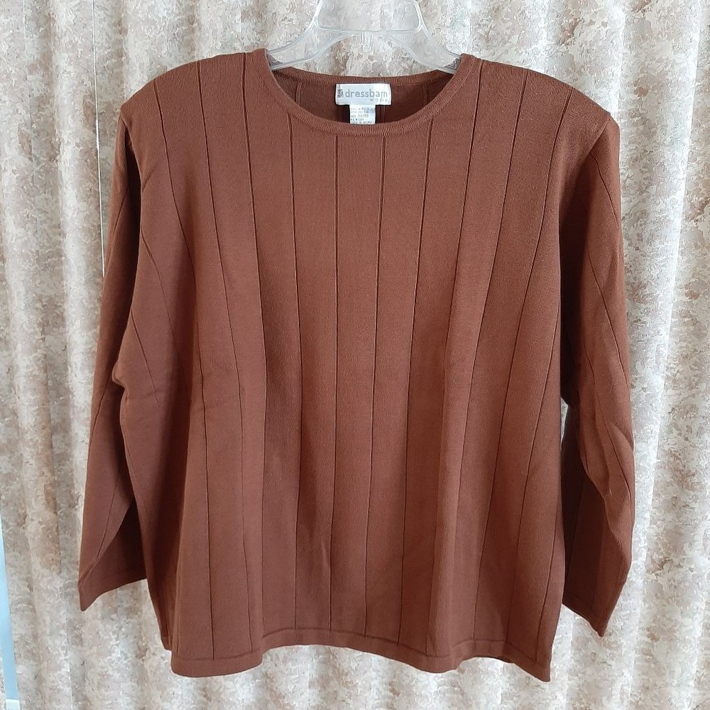 NWT Dress Barn brown wide ribbed sweater size 14/16
